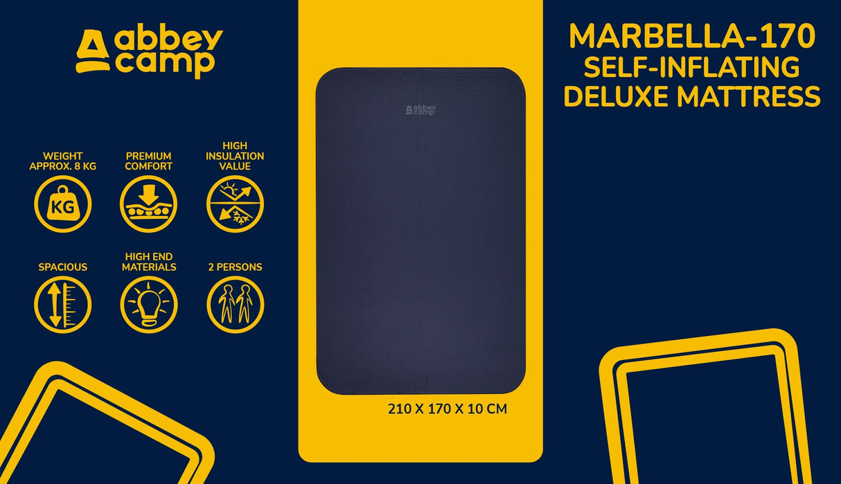 Selvoppblåsbar madrass Deluxe Comfort 2 personer Marbella 170