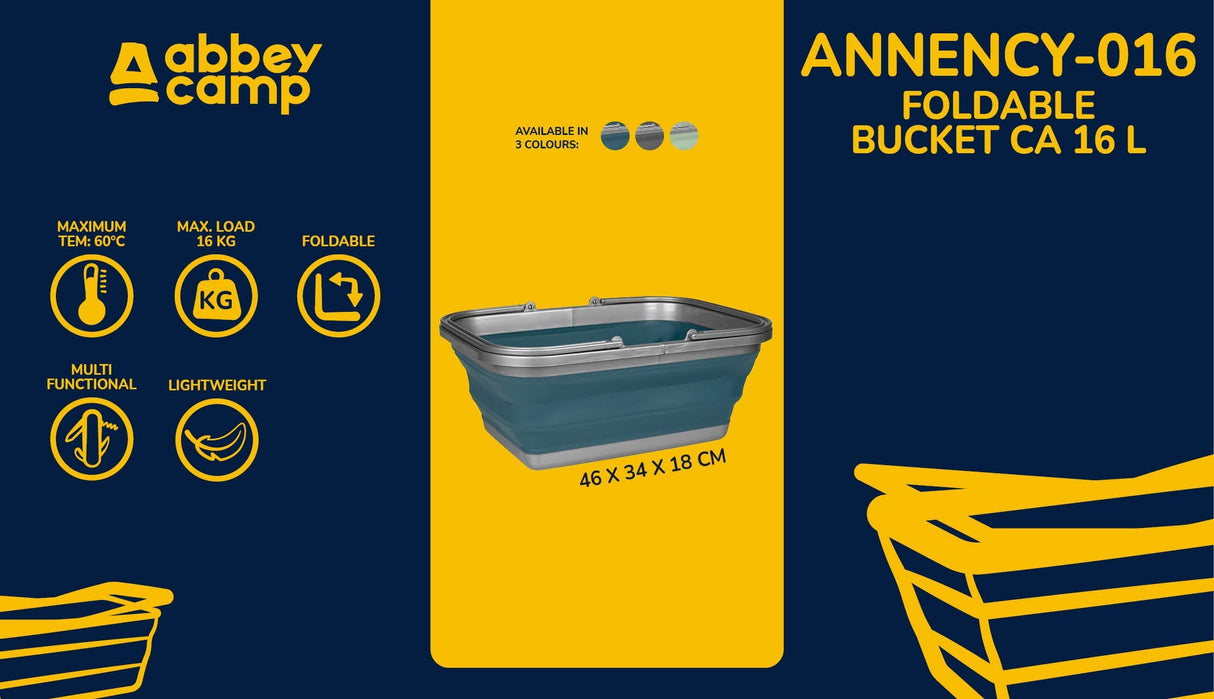 Sammenleggbar oppvaskbalje 16 liter Annency 016