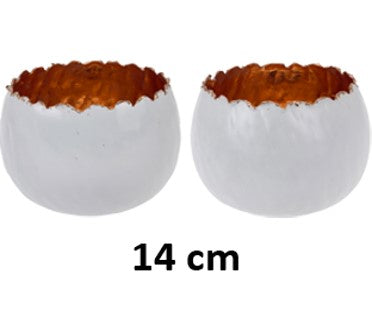 TELYSHOLDER 14 CM HVIT KOBBER