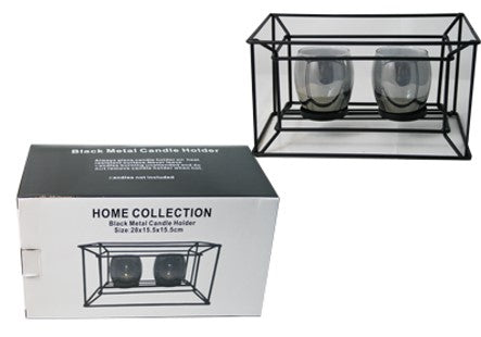 TELYSHOLDER I METALL 2 GLASS