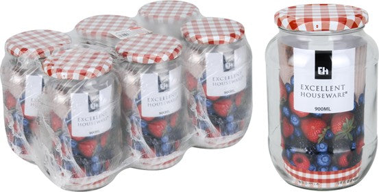 GLASSKRUKKE MED LOKK 900ML