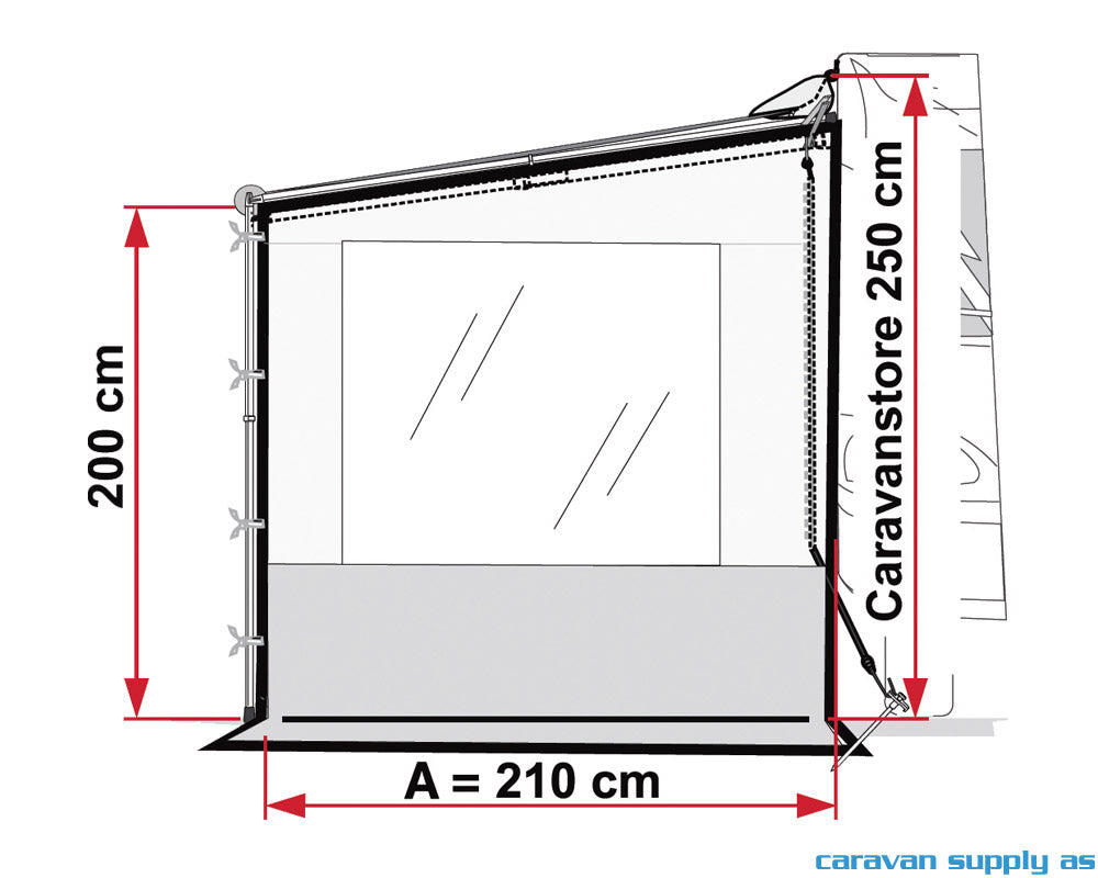 Sidevegg Side W Pro Caravanstore m/vindu+kappe