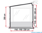 Sidevegg Side W Pro F45 H:225-280 m/vindu+kappe