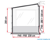 Sidevegg Side W Pro XXL F45 H:280-330 m/vindu+kapp
