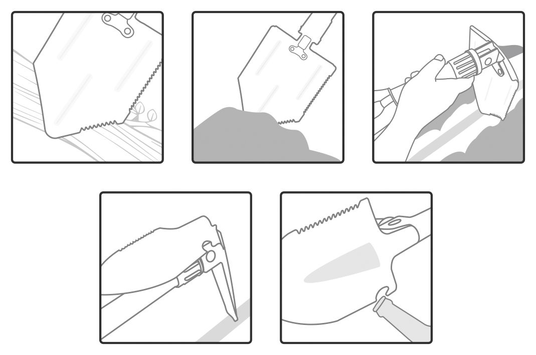 Pioner  Sammenleggbar Spade og Hakke