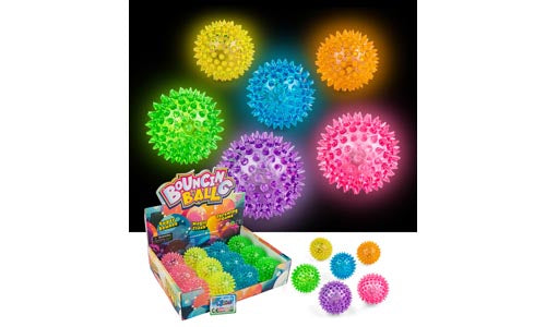 SPIKY LYSBALL 6,5 CM ASS