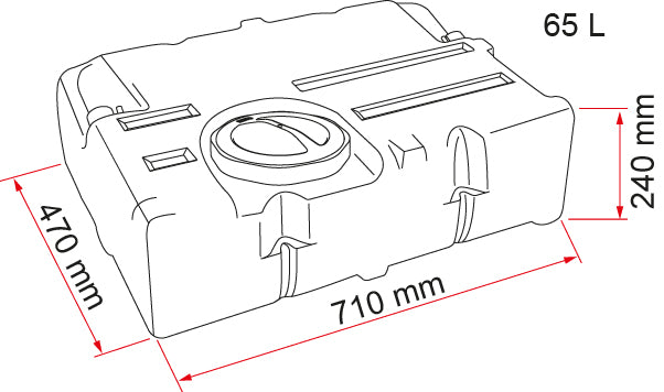 Vanntank Fiamma 70l blå