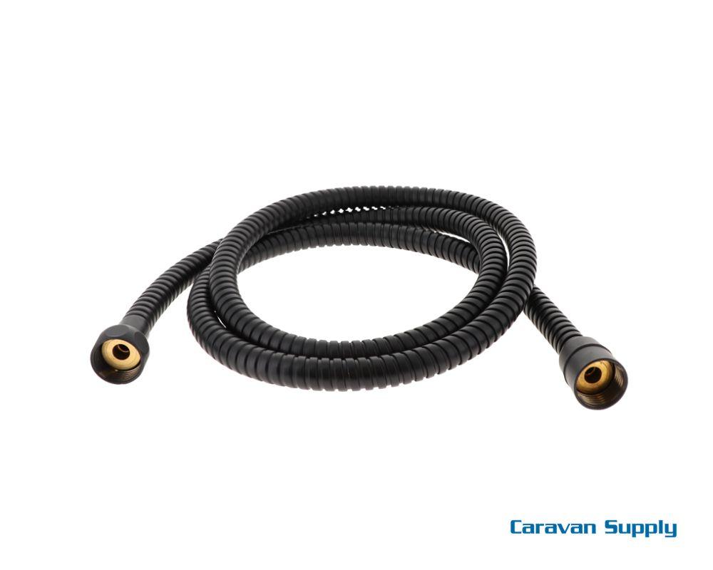 Dusjslange med riller satin black