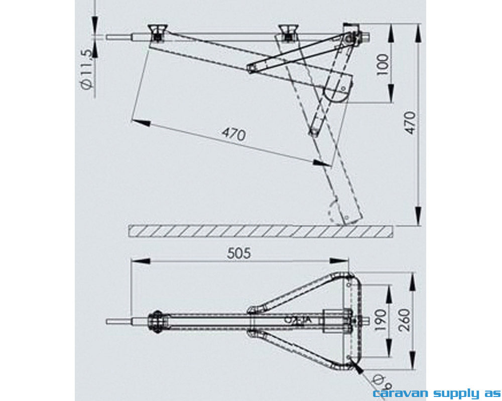 Støtteben AL-KO standard kort 800kg 205808