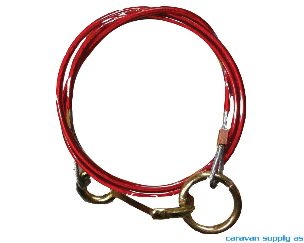 Sikkerhetswire m/krok og ring 1m