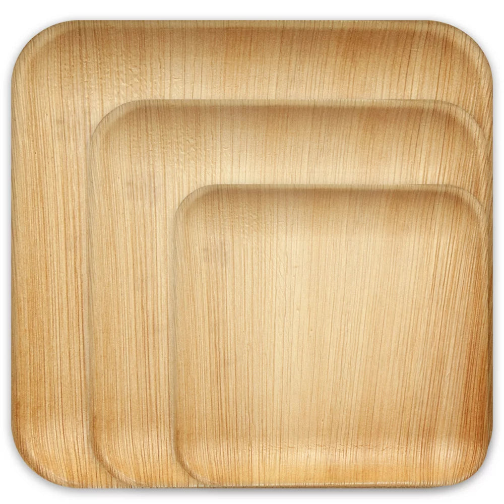 Tallerken Palmeblad 15,25 cm firkantet 25 pk