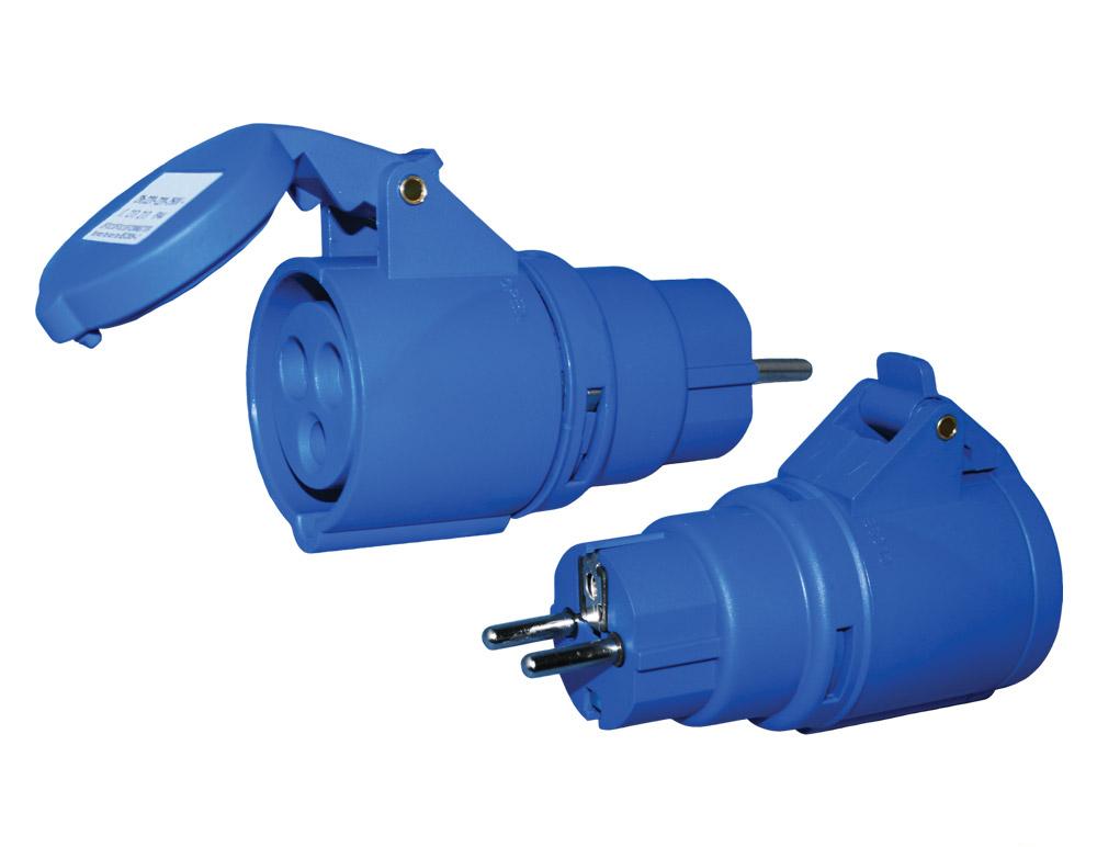 Adapter 220V hann schuko + hunn CEE17