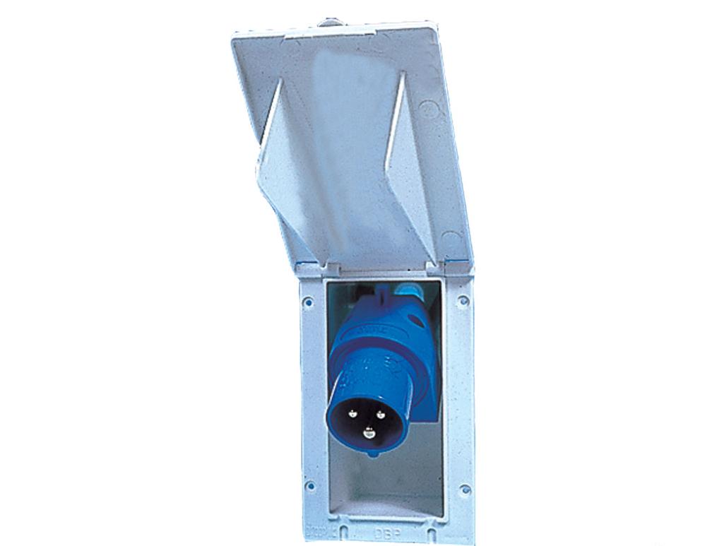 Strøm innboks 220V 7x14cm rektangulær hvit