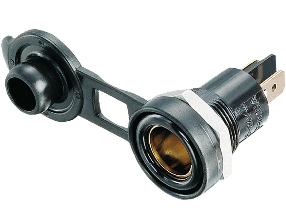 12V stikkontakt innbygging m/lokk