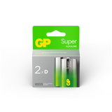 Batteri GP Super LR20/D alkalisk 1,5V 2stk