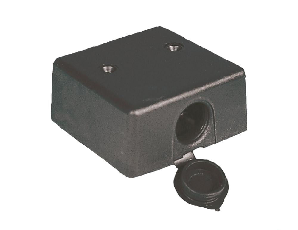 12V stikkontakt uni utenpåliggende m/lokk
