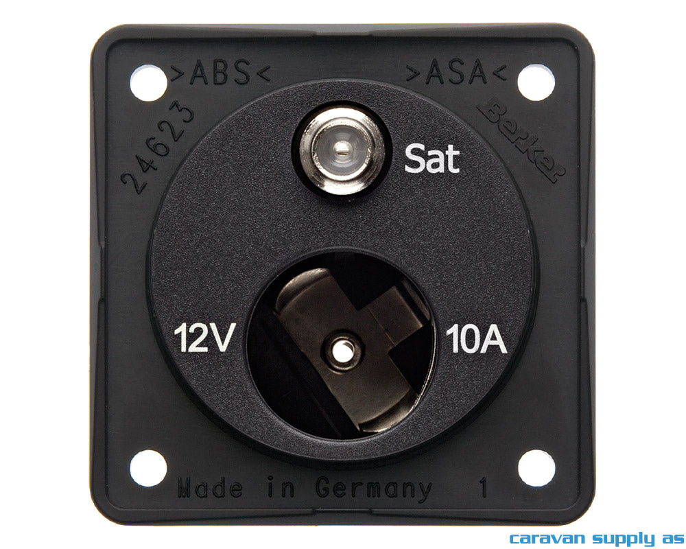 Uttak 12V/satellitt Berker u/ramme 55x55mm antrasi