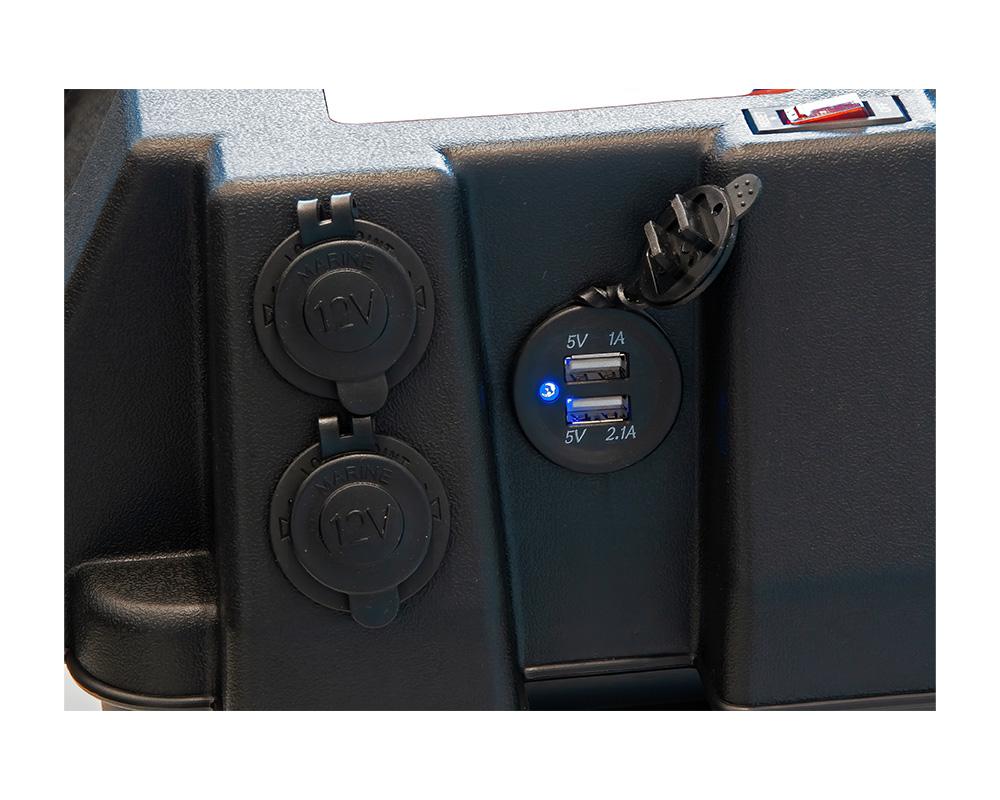 Batterikasse med innebygd sikring, indikator