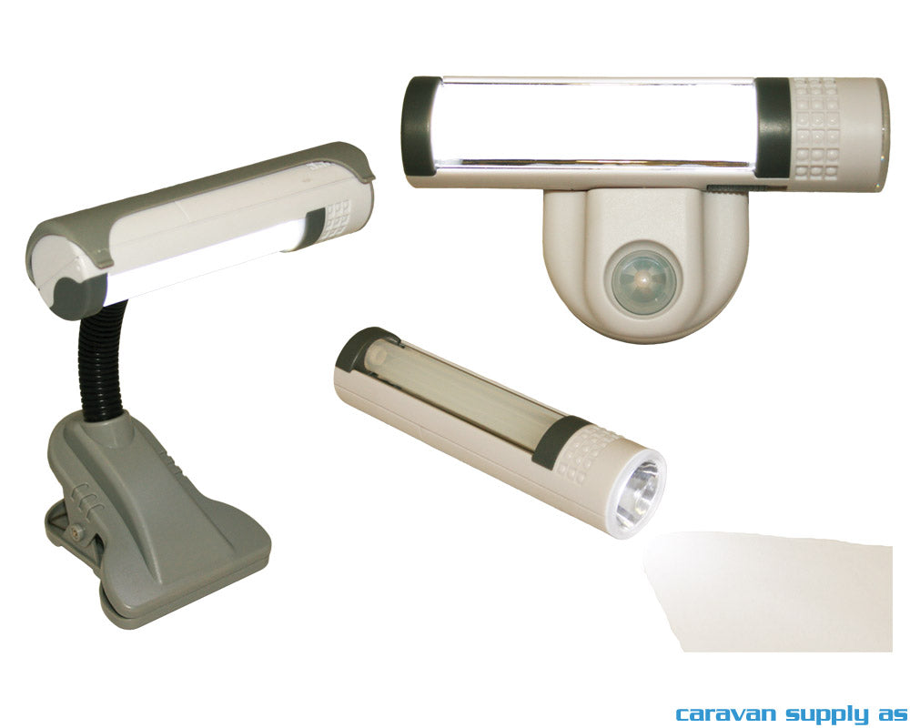 Lampe Colorado 1LED m/sensor+lommelykt 17x10x5cm h