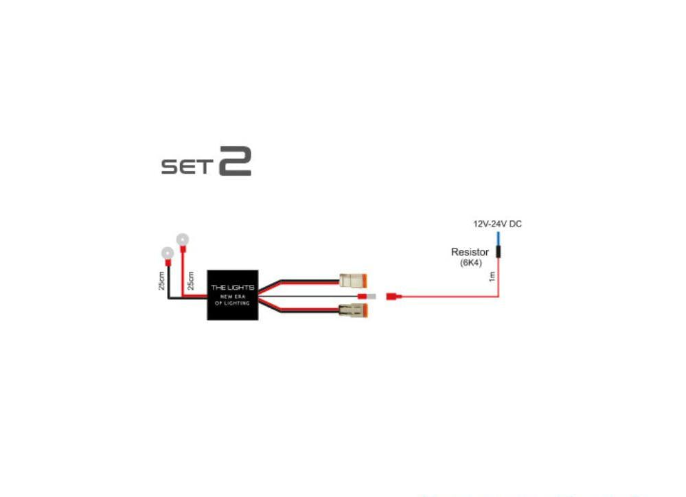 Koblingssett ekstralys for 2 lamper m/dt2