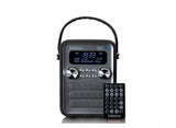 DAB Radio Lenco oppladbar, blåtann svart/sølv