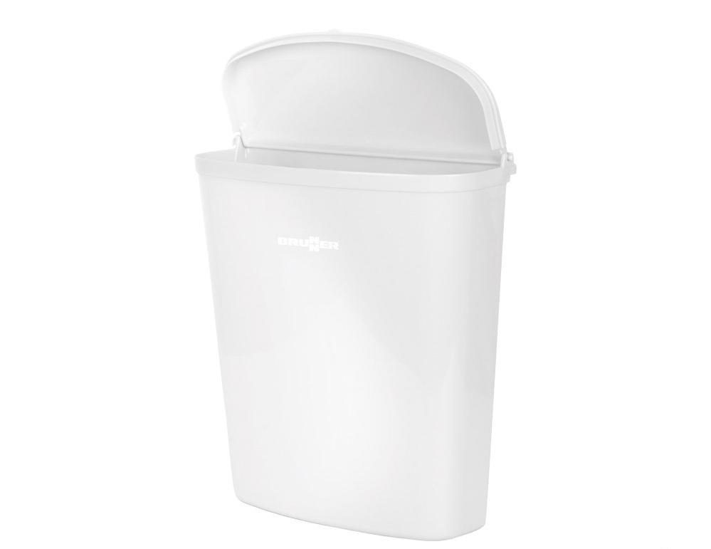 Søppelkasse Brunner Pillar 5,5l m/fester hvit