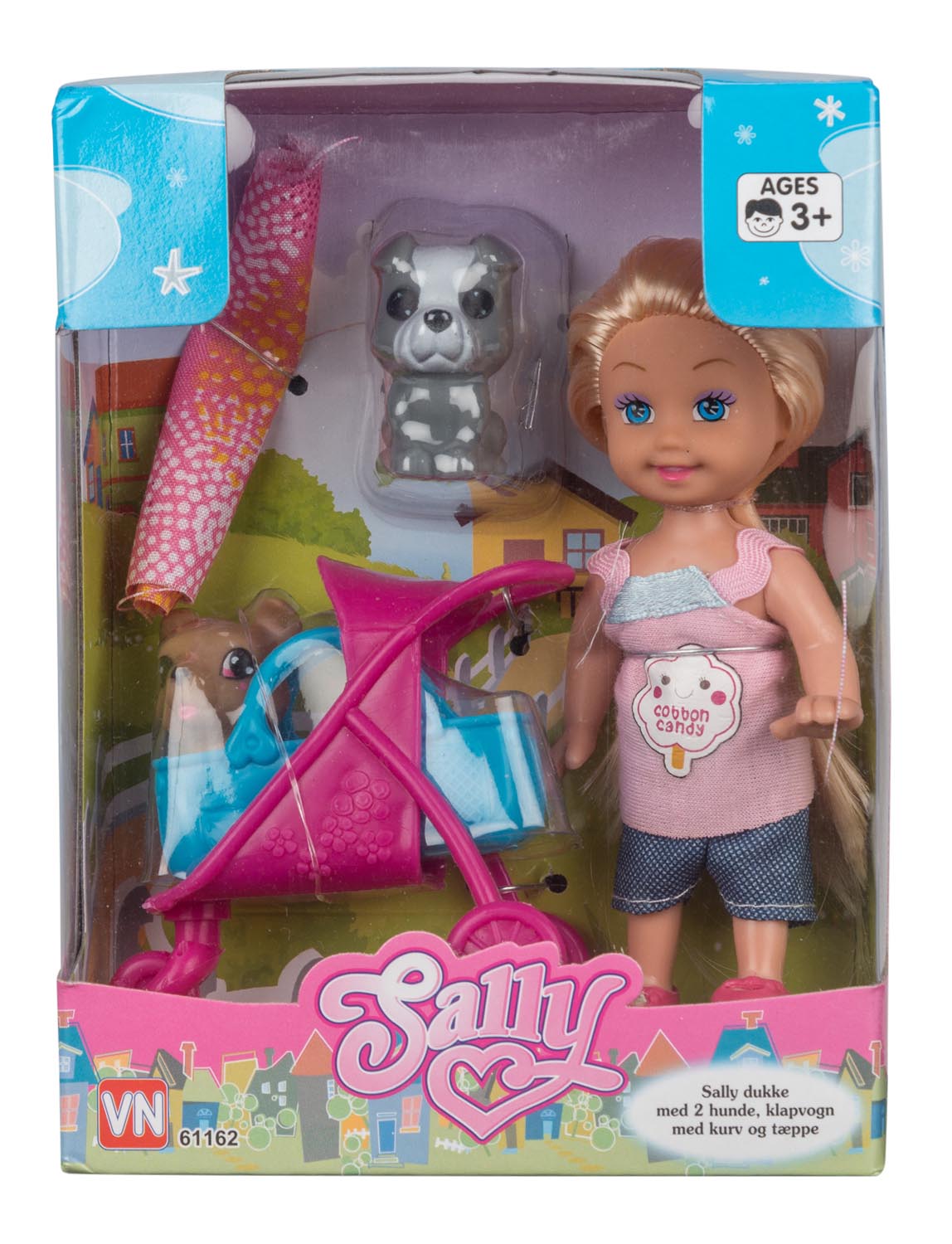 SALLY DUKKE VOGN OG HVALP Pris pr. stk