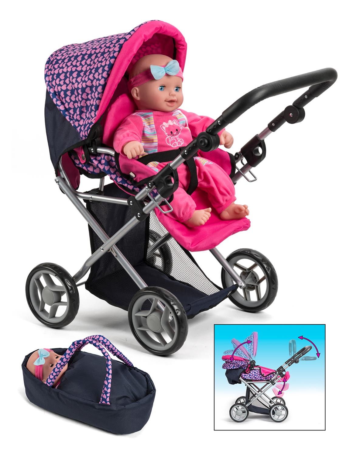 MY BABY DUKKEVOGN 3i1 BLÅ Pris pr. stk