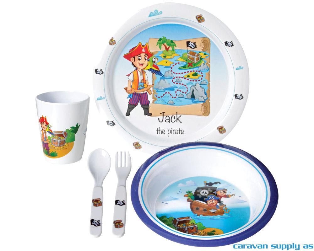 Servise Brunner til barn 5-deler Jack blå