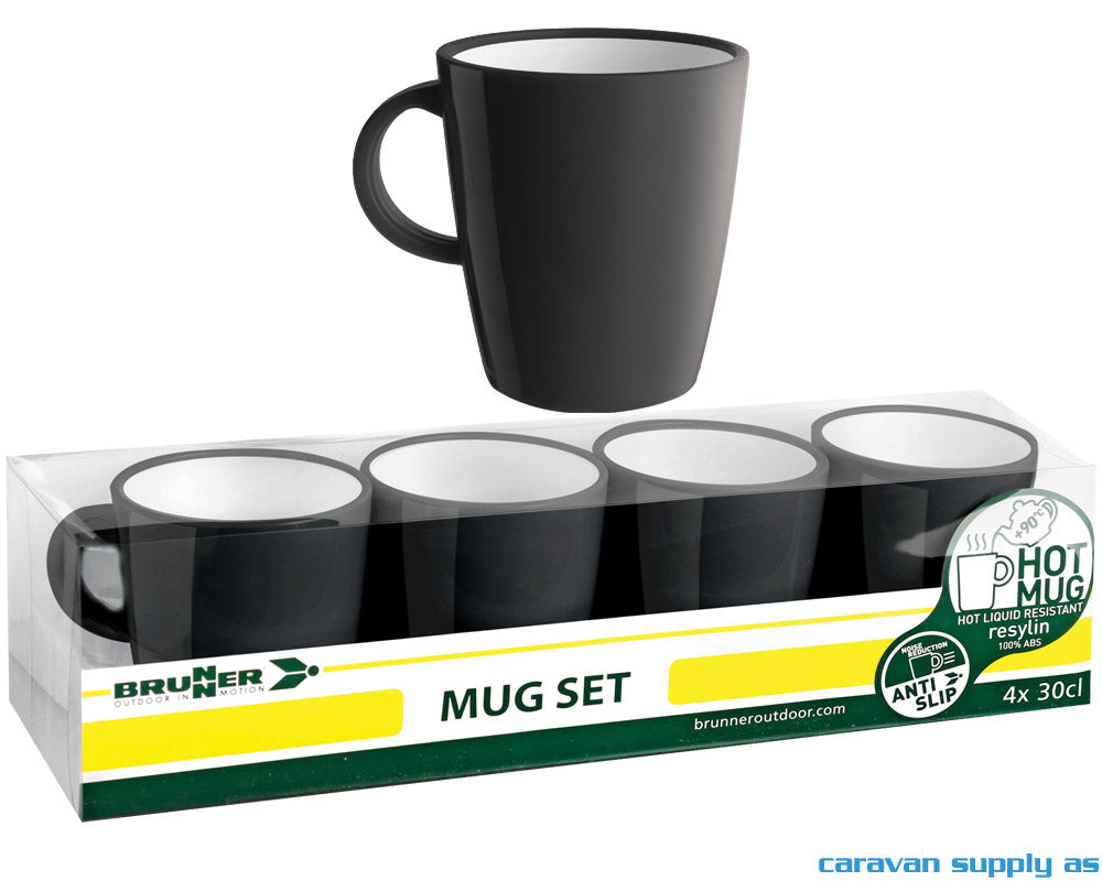 Krus Brunner Hot Mug Serenade svart 4 pk.