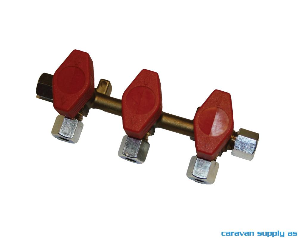 Gasskran 8mm m/3 ventiler