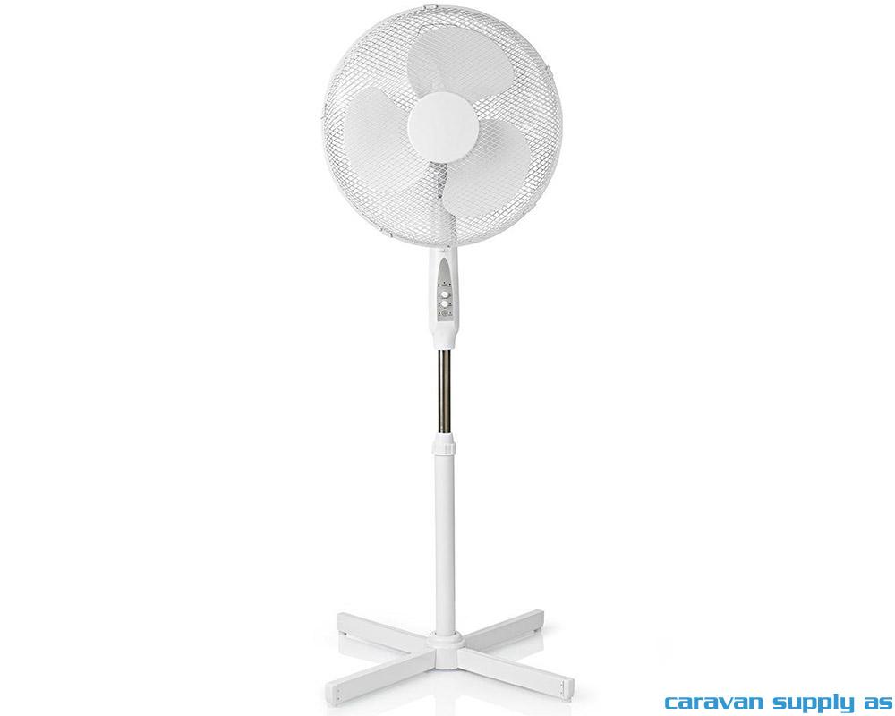 Gulvvifte 40cm m/fjernkontroll hvit