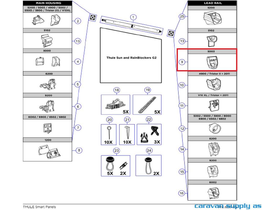 Insert lead rail 5003 2pcs 1500601606