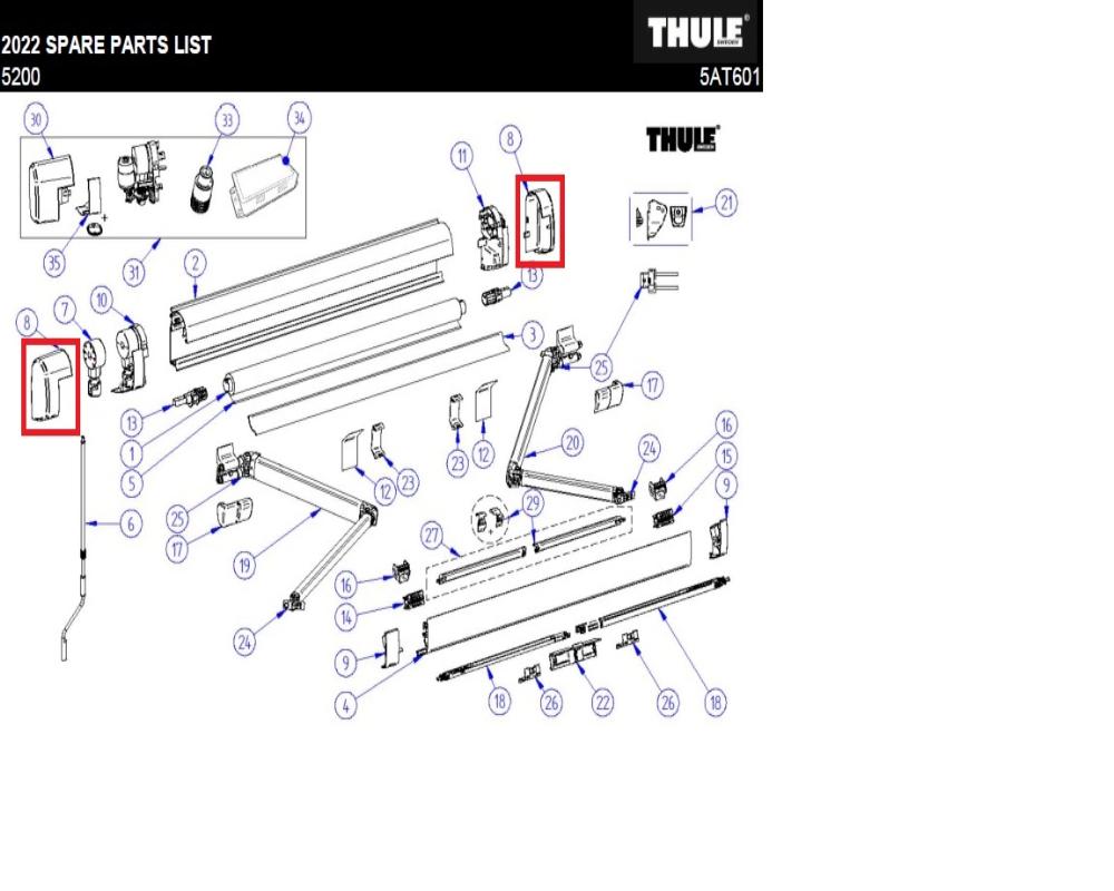 LH+RH endcap mainhousing 5200 white 1500603065