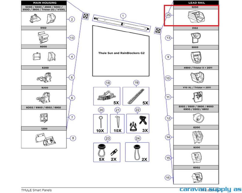 Insert lead rail 5200 2pc 1500603076