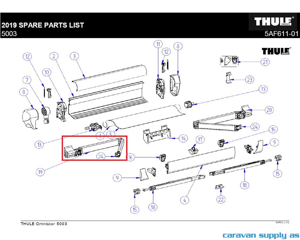 L.H. spring arm compl. 5003 from 3m 1500602080