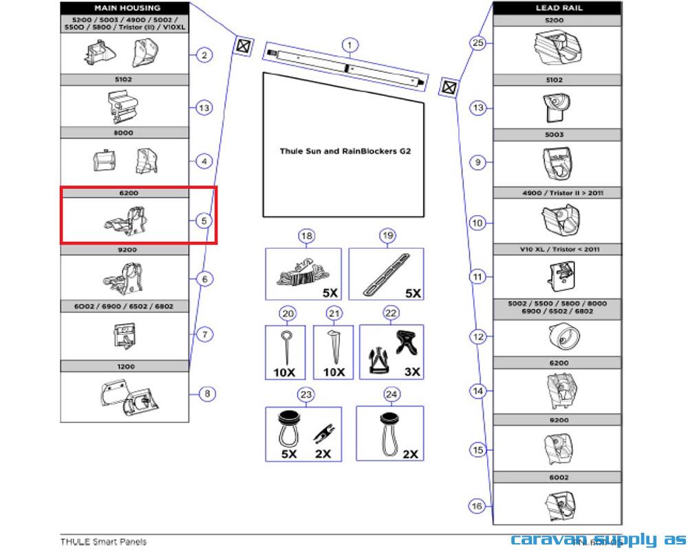 Housing con.pce tension rafter 6200 2pc 1500602610