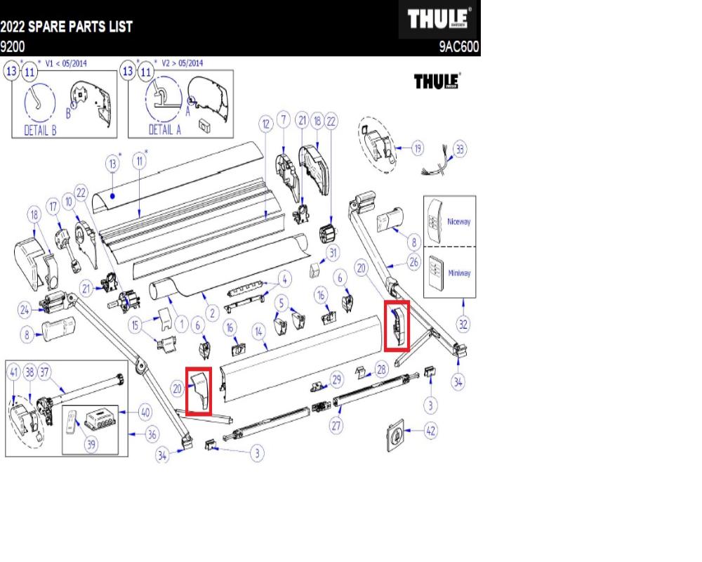 LH+RH endcap leadrail 9200 ano