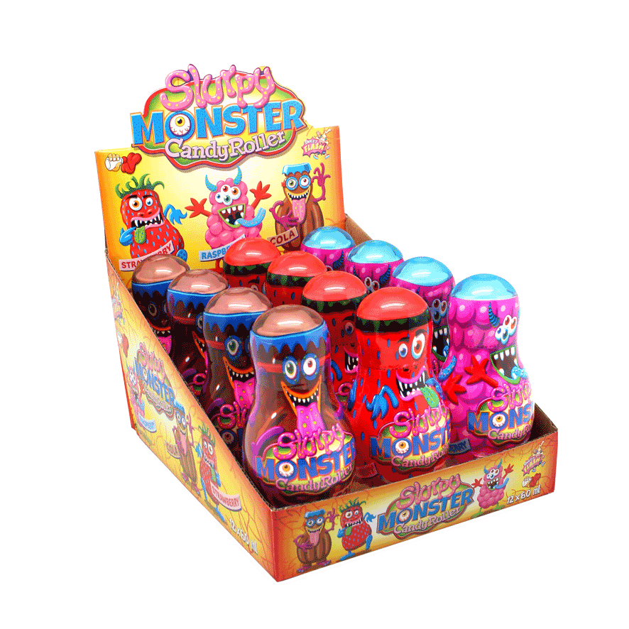 Slurpy Monster Candy Roller  12 Stk salgenheter pr. display