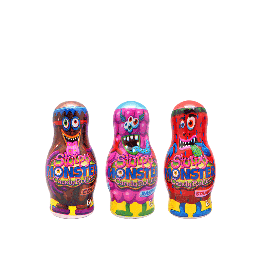 Slurpy Monster Candy Roller  12 Stk salgenheter pr. display
