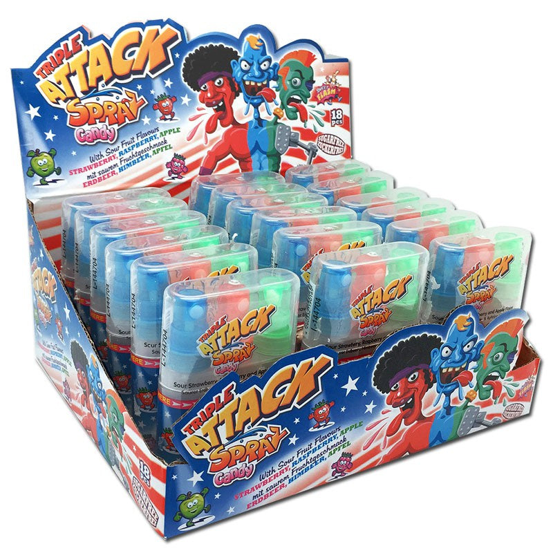 Triple Attack Candy Spray in Display 18 Stk salgenheter pr. display