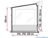 SIDEVEGG SIDE W PRO XXL F45 H:280-330 M/VINDU+KAPP
