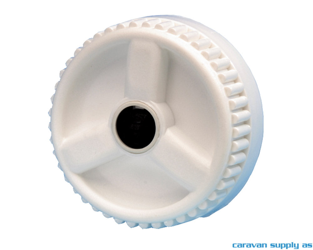 SKRULOKK TIL VANNPÅFYLLING H05 M/RILLER HVIT