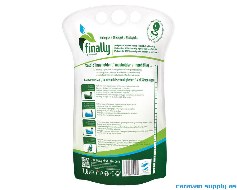 SANITÆRVÆSKE SOLBIO ORIGINAL 1,6L = 40 DOSER