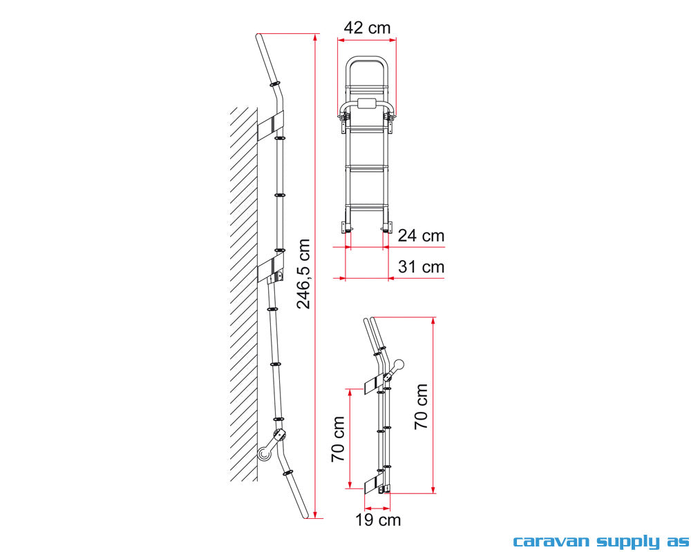 STIGE UTVENDIG FIAMMA DELUXE 8 M/8 TRINN