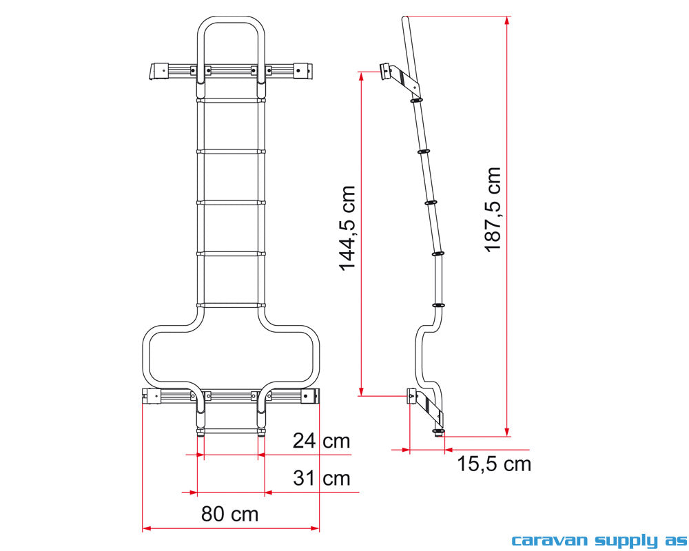 STIGE UTVENDIG FIAMMA DELUXE DJ M/6 TRINN DUCATO