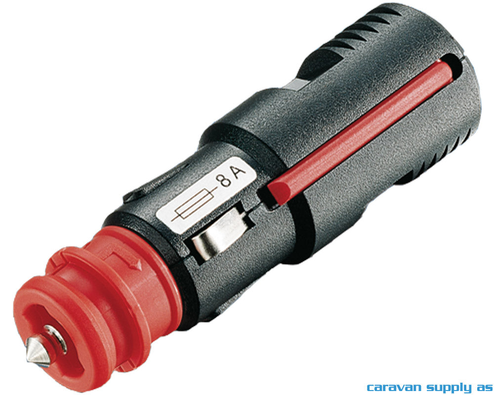 12V UNI PLUGG M/SIKRING 8A RETT