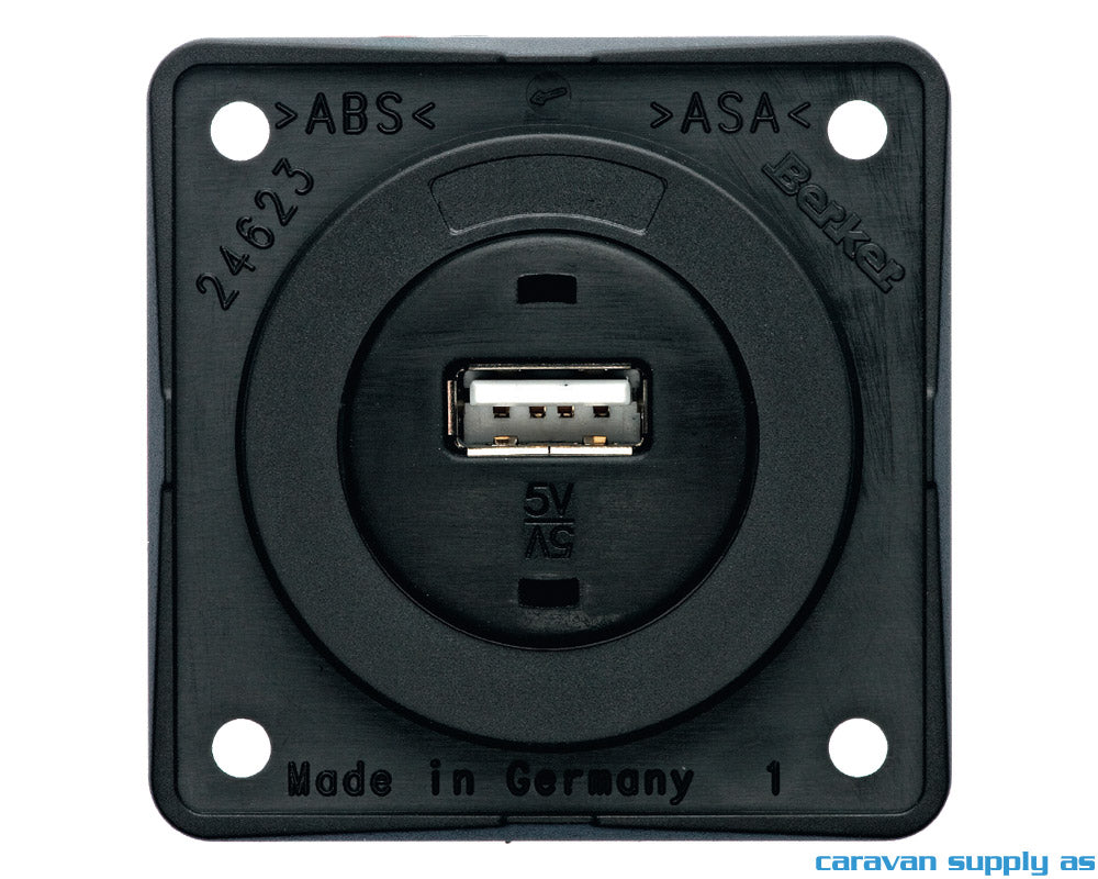UTTAK M/1 USB 12V BERKER U/RAMME 55X55MM ANTRASITT