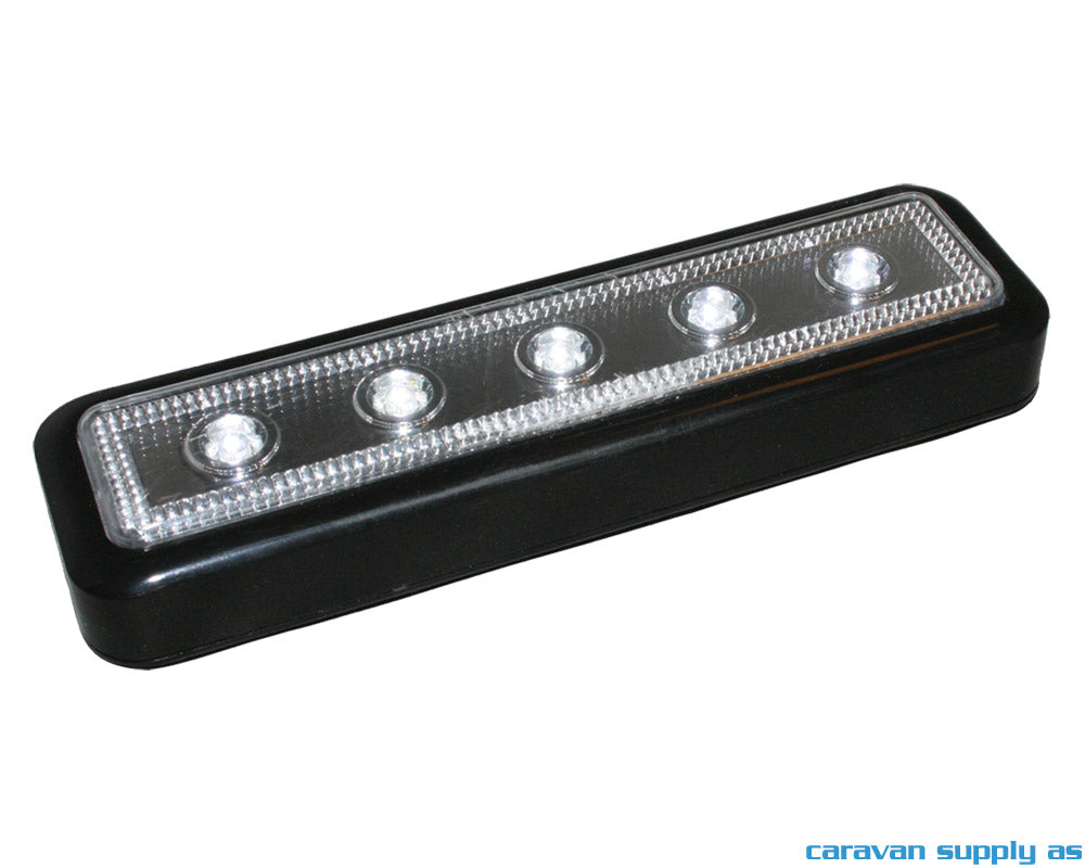 LAMPE TIL TRINN 5LED M/BORRELÅS 16X5CM SVART
