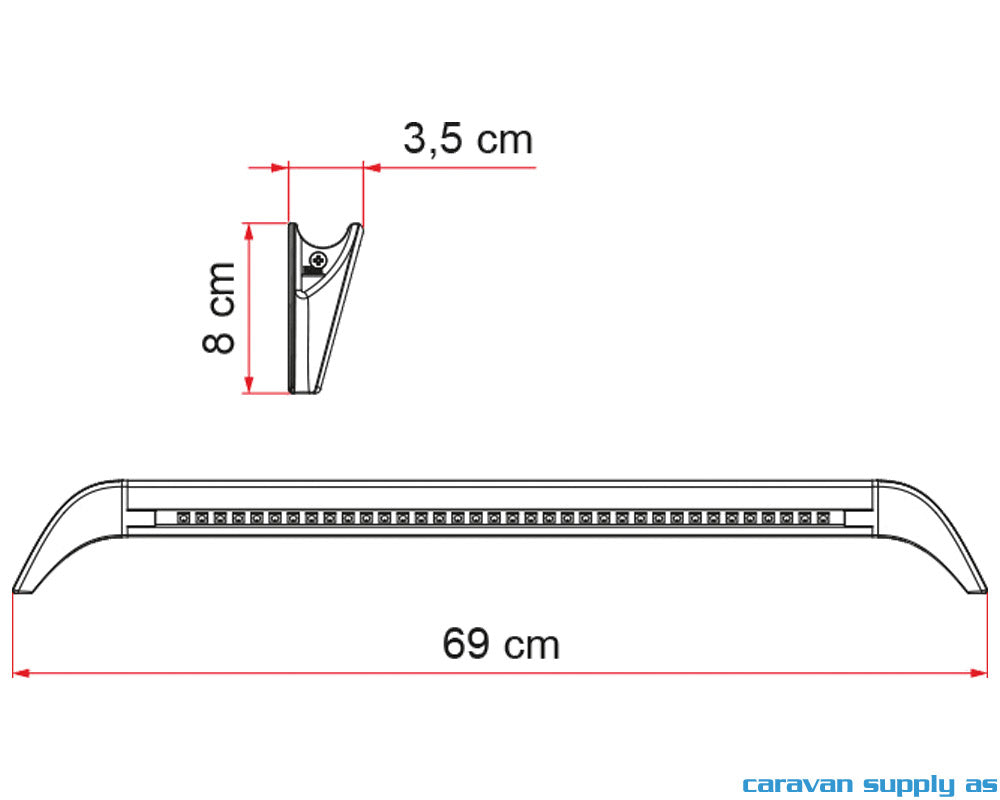 LAMPE TIL DØR FIAMMA LED "RAINSTOP" 69X8X4CM HVIT